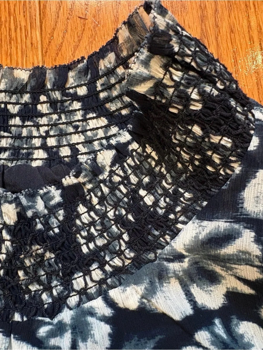 J.Crew Floral Smocked High Neck Blouse Large Dark Academia Romantic Whimsigoth